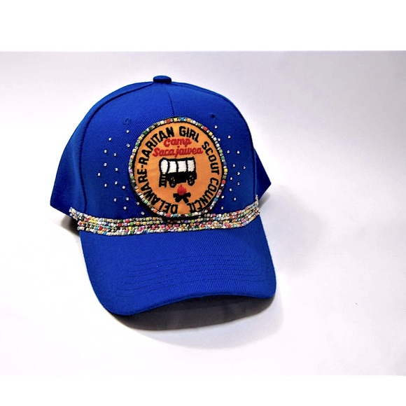 Handmade vintage Blinged out Camp Sacajawea Girl  Scout baseball Cap Hat - Picture 10 of 11